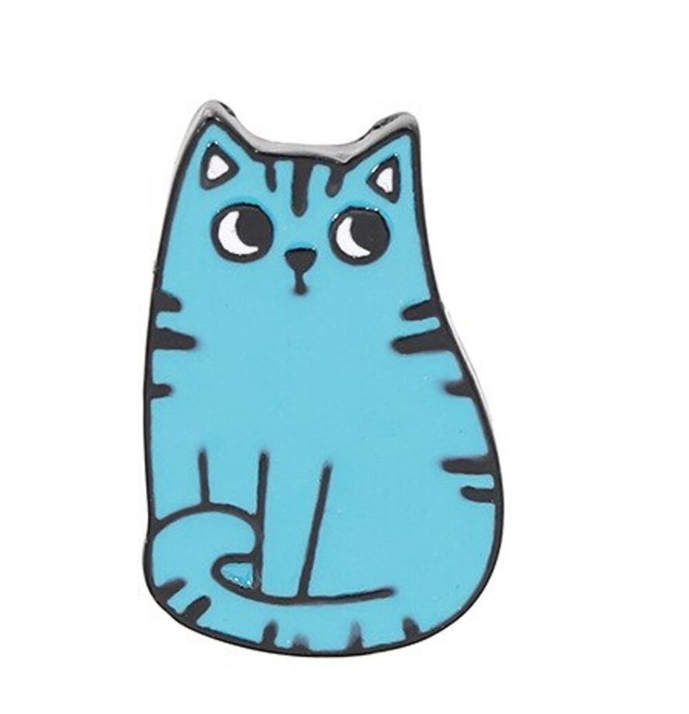 Blue Cute Cat Enamel Pins 010